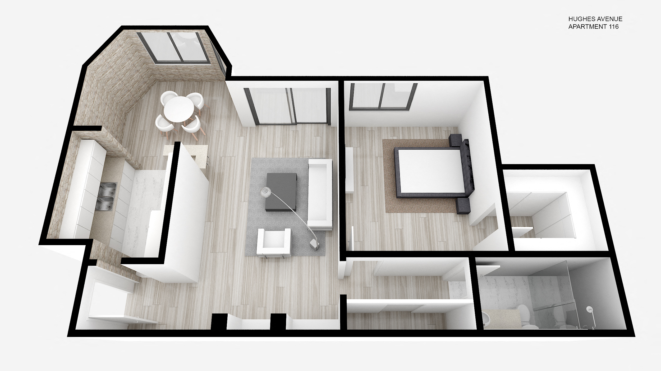 Floor plan for 1 bed, 1 bath, 800 sqft